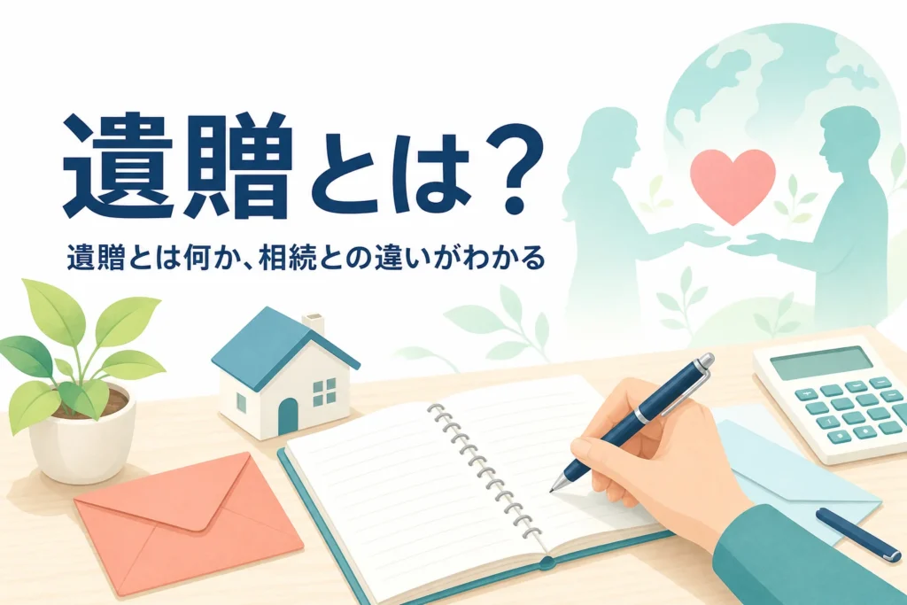 遺贈の意味と読み方、相続との違いを紹介する記事のアイキャッチ