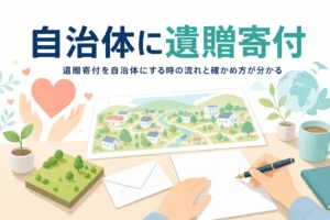 自治体に遺贈寄付する時の流れと、土地を市区町村に寄付する前に確かめたいことを紹介する記事のアイキャッチ