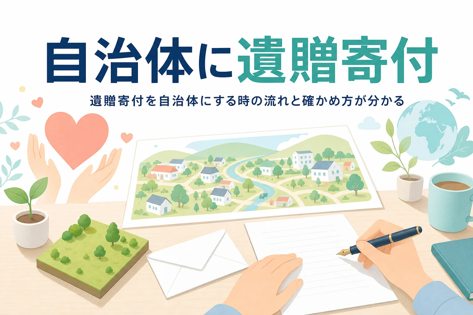 自治体に遺贈寄付する時の流れと、土地を市区町村に寄付する前に確かめたいことを紹介する記事のアイキャッチ