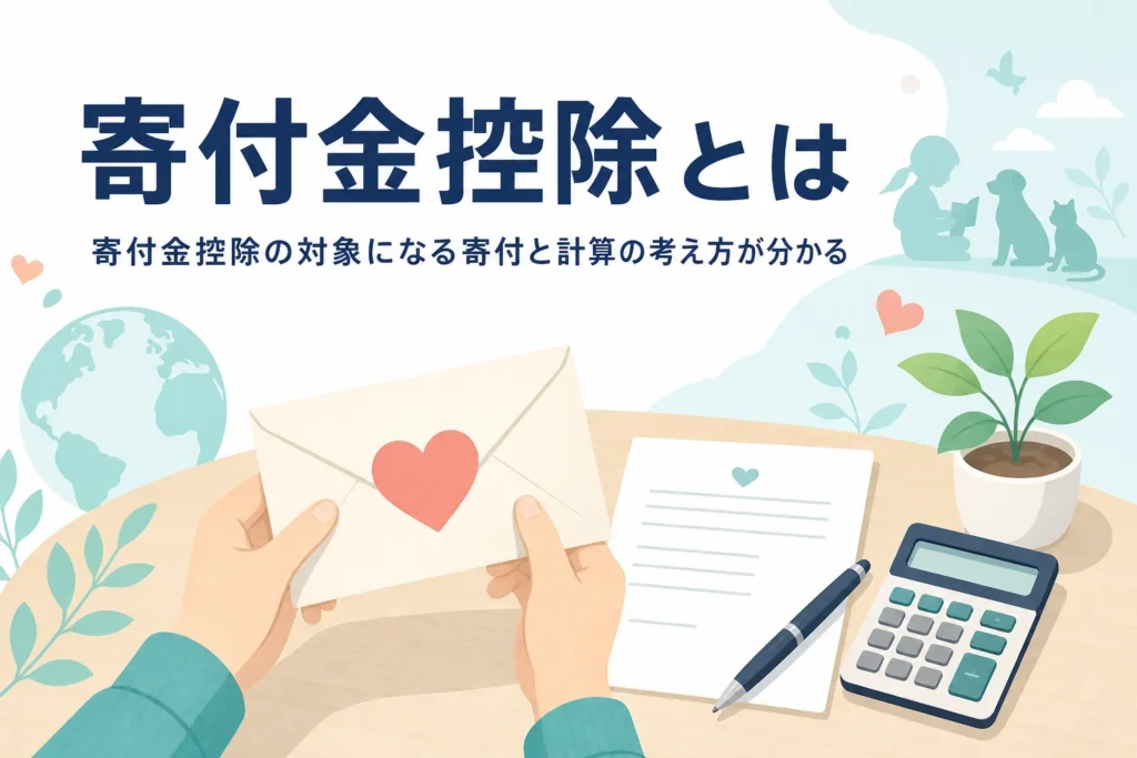 寄付金控除の対象になる寄付先と控除額の考え方を紹介する記事のアイキャッチ