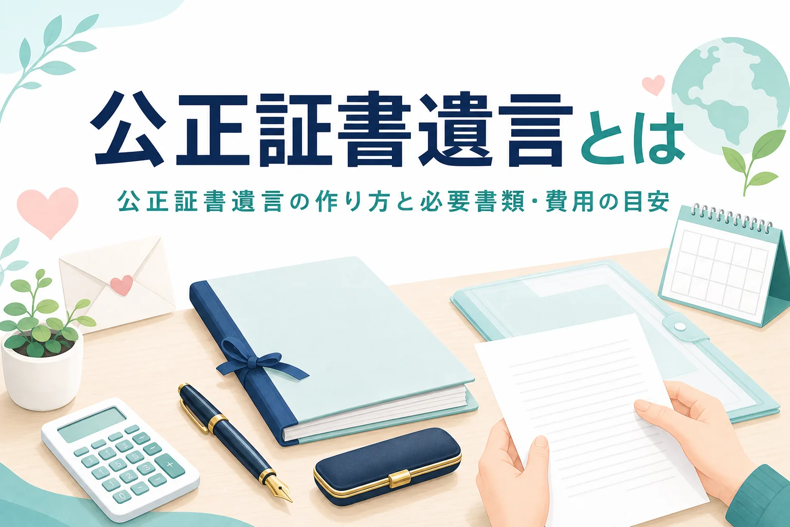 公正証書遺言の作り方と必要書類、費用の目安を紹介する記事のアイキャッチ