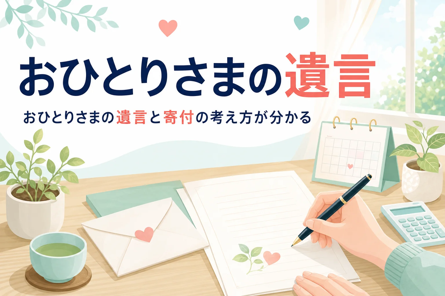 おひとりさまや子どものいない夫婦が遺言と寄付を考える時のポイントを紹介する記事のアイキャッチ