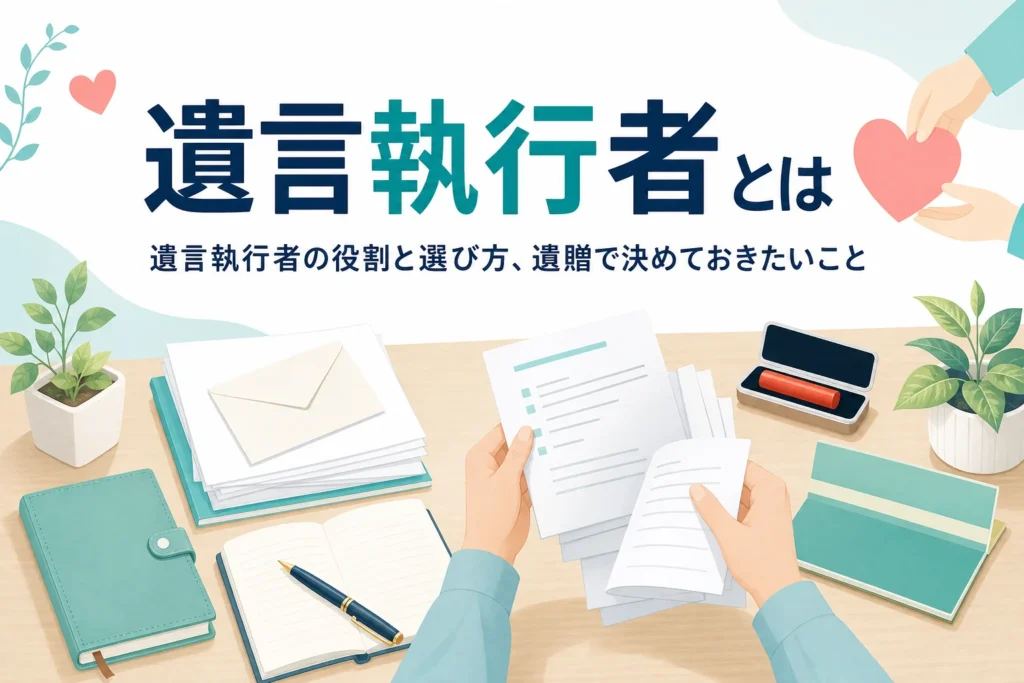 遺言執行者の役割と選び方、遺贈寄付で決めておきたいことを紹介する記事のアイキャッチ