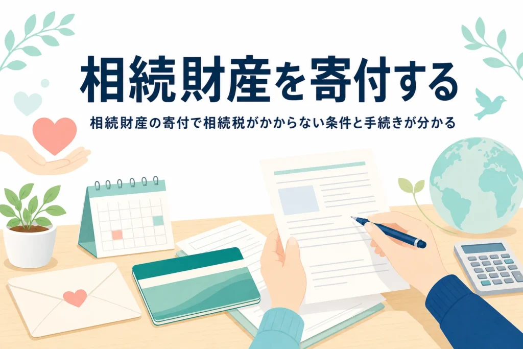 相続財産を寄付する時に相続税がかからない条件と手続きを紹介する記事のアイキャッチ